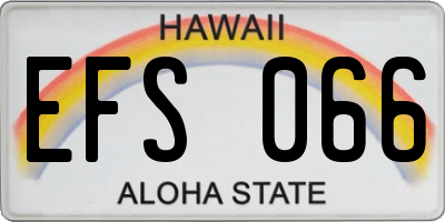 HI license plate EFS066