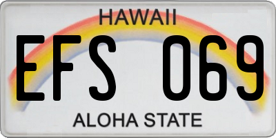 HI license plate EFS069