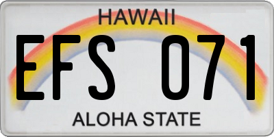 HI license plate EFS071