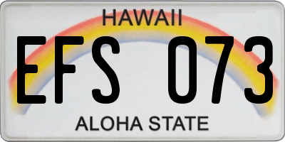 HI license plate EFS073