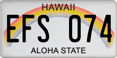 HI license plate EFS074