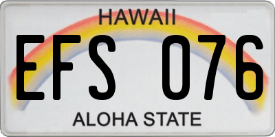 HI license plate EFS076