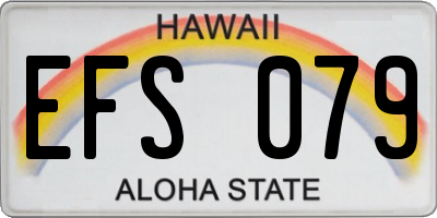 HI license plate EFS079