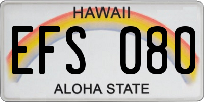 HI license plate EFS080