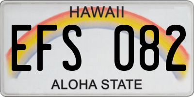 HI license plate EFS082