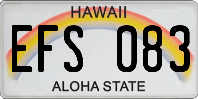 HI license plate EFS083