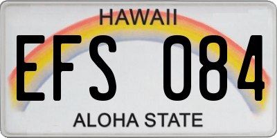 HI license plate EFS084
