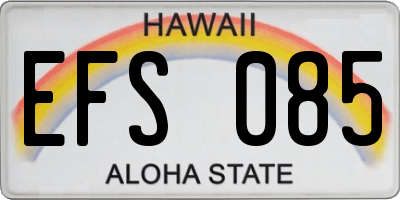 HI license plate EFS085