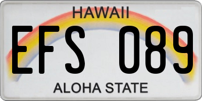 HI license plate EFS089