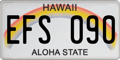 HI license plate EFS090