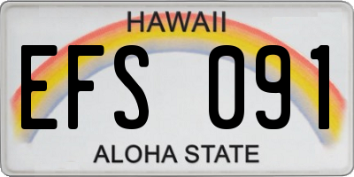 HI license plate EFS091