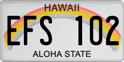 HI license plate EFS102
