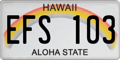 HI license plate EFS103