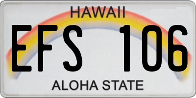 HI license plate EFS106