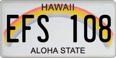 HI license plate EFS108
