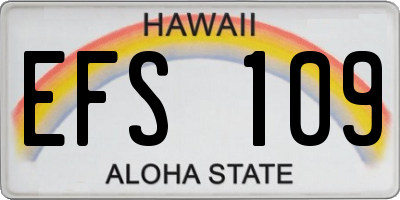 HI license plate EFS109