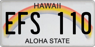 HI license plate EFS110