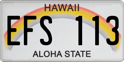 HI license plate EFS113