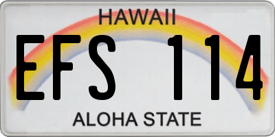 HI license plate EFS114