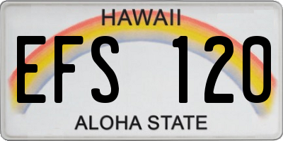 HI license plate EFS120