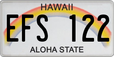 HI license plate EFS122