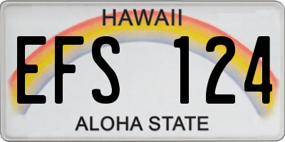 HI license plate EFS124