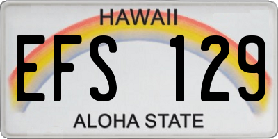 HI license plate EFS129