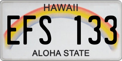 HI license plate EFS133