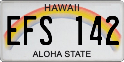 HI license plate EFS142