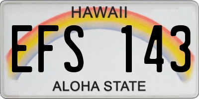 HI license plate EFS143