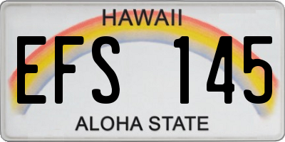 HI license plate EFS145