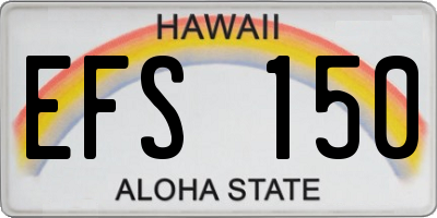 HI license plate EFS150