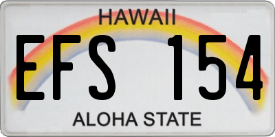HI license plate EFS154