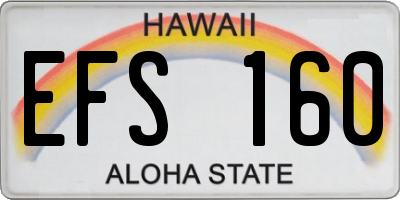 HI license plate EFS160