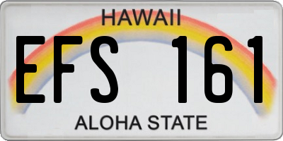 HI license plate EFS161