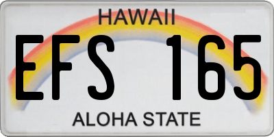 HI license plate EFS165