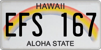 HI license plate EFS167