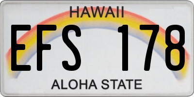 HI license plate EFS178