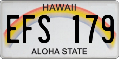 HI license plate EFS179