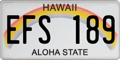 HI license plate EFS189