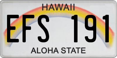 HI license plate EFS191