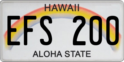 HI license plate EFS200