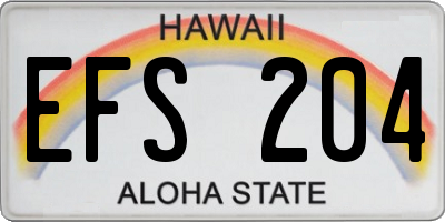 HI license plate EFS204
