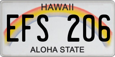 HI license plate EFS206