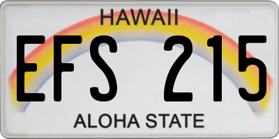 HI license plate EFS215