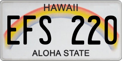 HI license plate EFS220