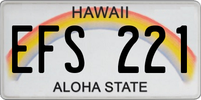 HI license plate EFS221
