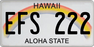 HI license plate EFS222
