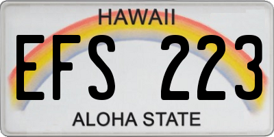 HI license plate EFS223