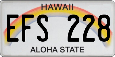 HI license plate EFS228